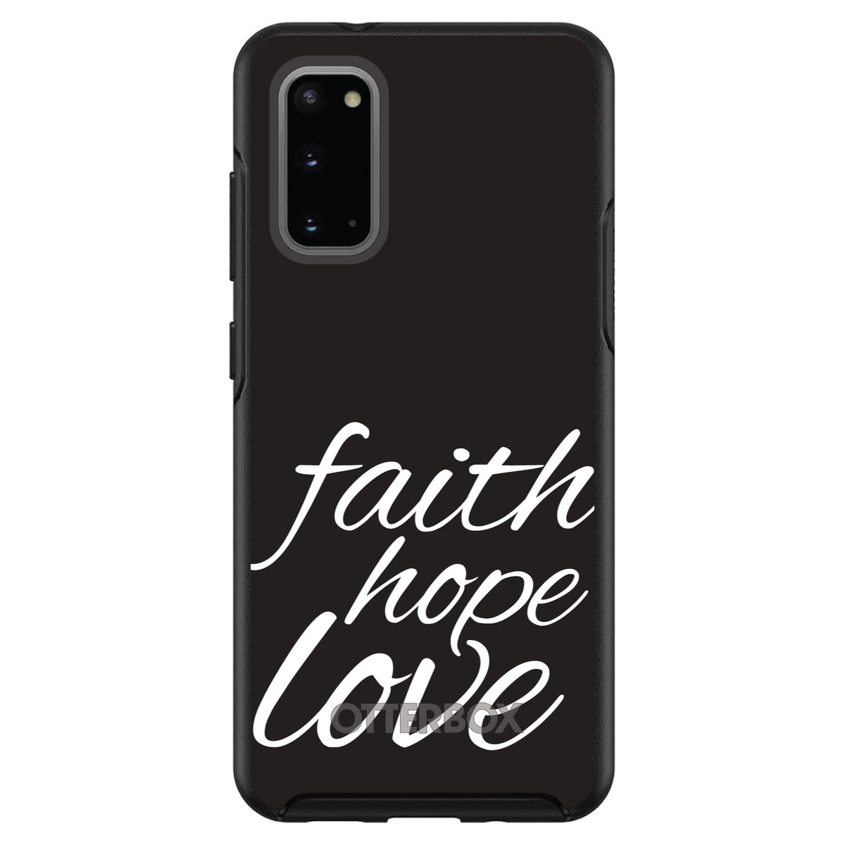 Faith / Hope / Love, Black & White OtterBox Symmetry Case for iPhone & Galaxy, view 5