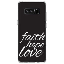 DistinctInk® Clear Shockproof Hybrid Case for Apple iPhone / Samsung Galaxy / Google Pixel - Faith / Hope / Love - Black & White