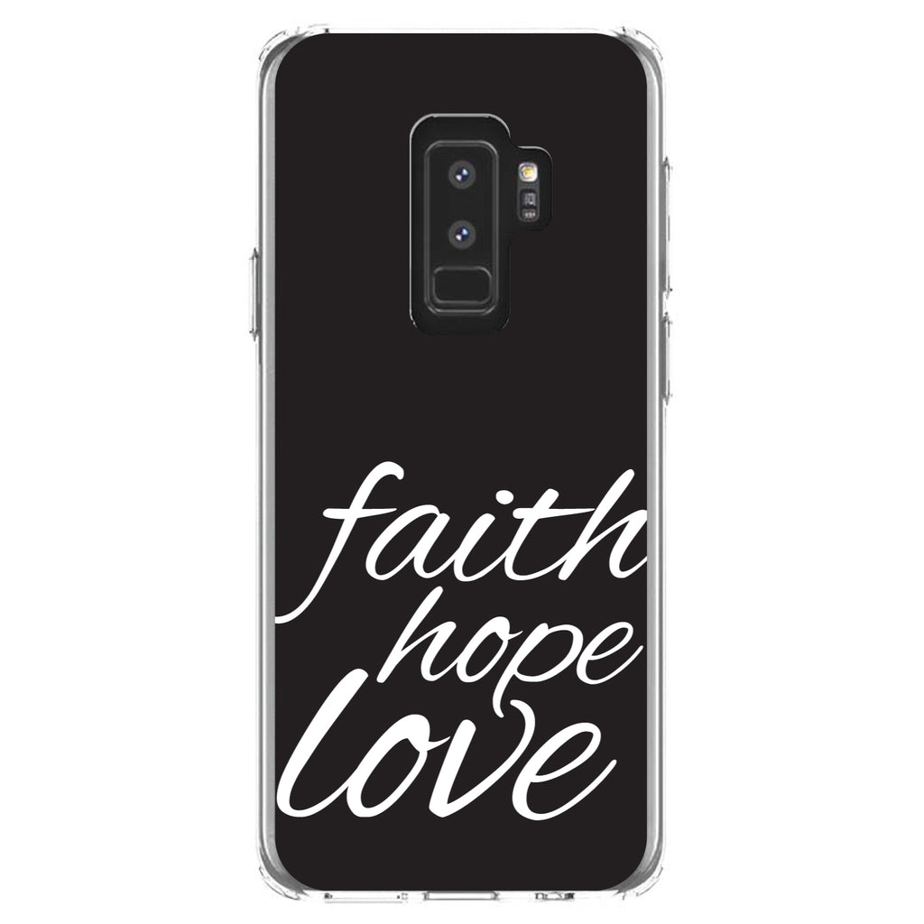 Faith / Hope / Love, Black & White Clear Shockproof iPhone Case, view 20