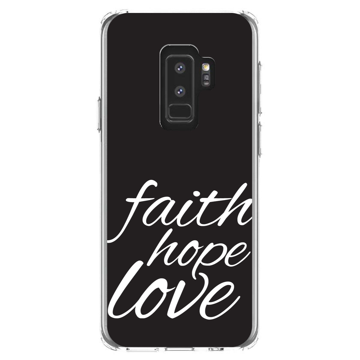 Faith / Hope / Love, Black & White Clear Shockproof iPhone Case, view 20