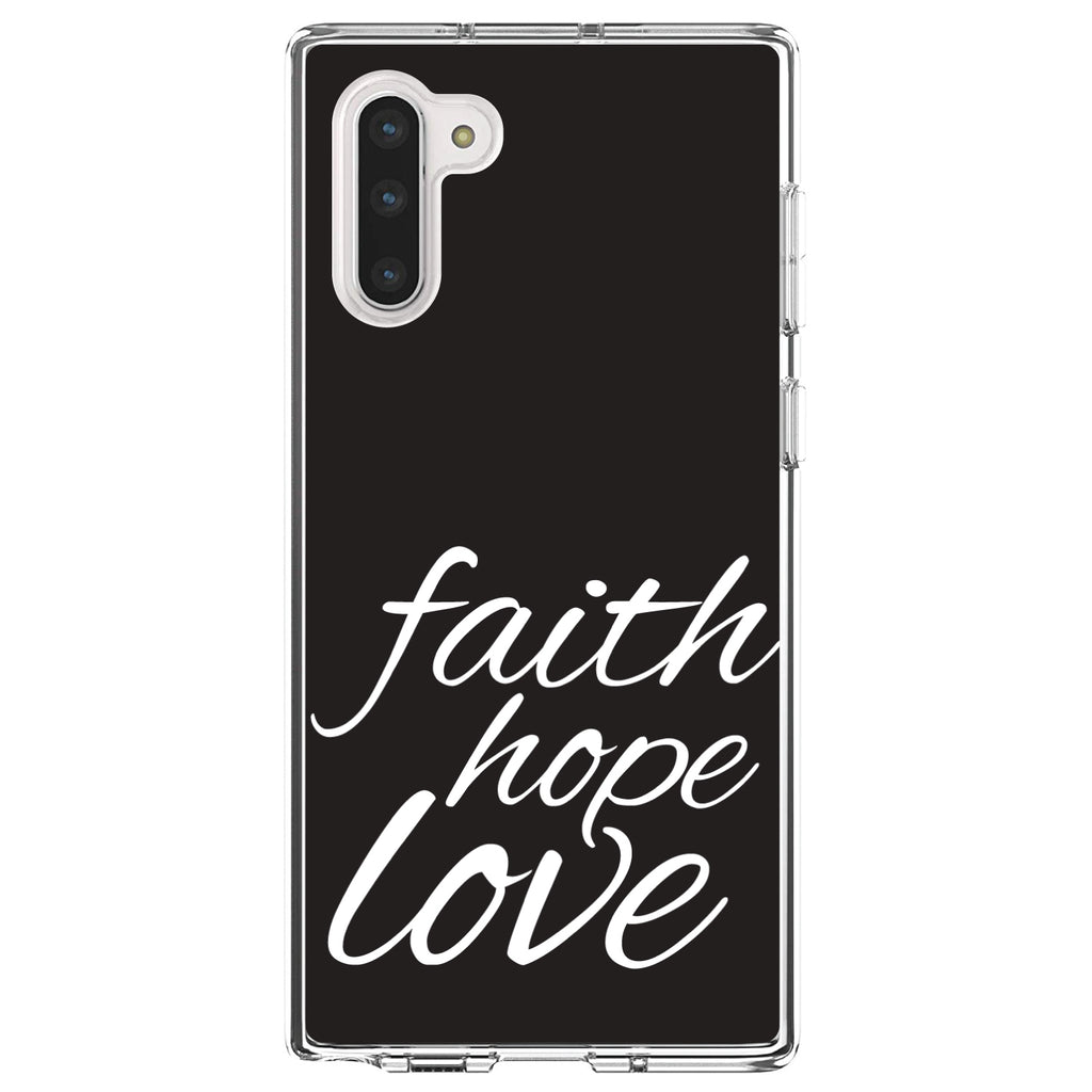 Faith / Hope / Love, Black & White Clear Shockproof iPhone Case, view 9
