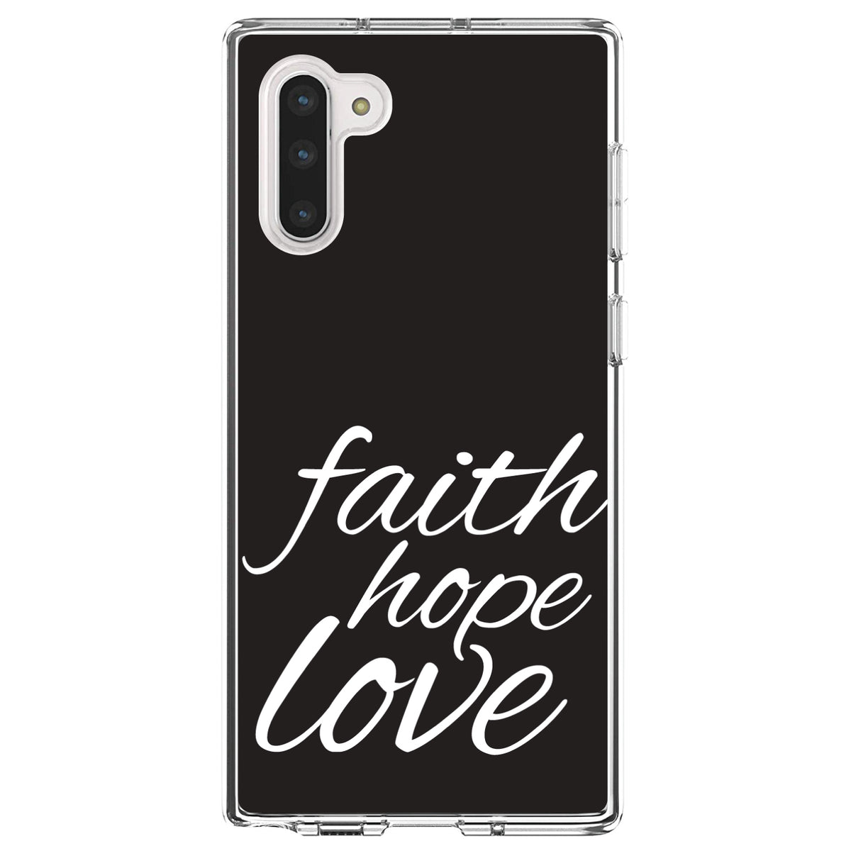 Faith / Hope / Love, Black & White Clear Shockproof iPhone Case, view 9