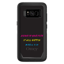 DistinctInk™ OtterBox Defender Series Case for Apple iPhone / Samsung Galaxy / Google Pixel - Matthew 9:29 - Because of Your Faith, It Will Happen