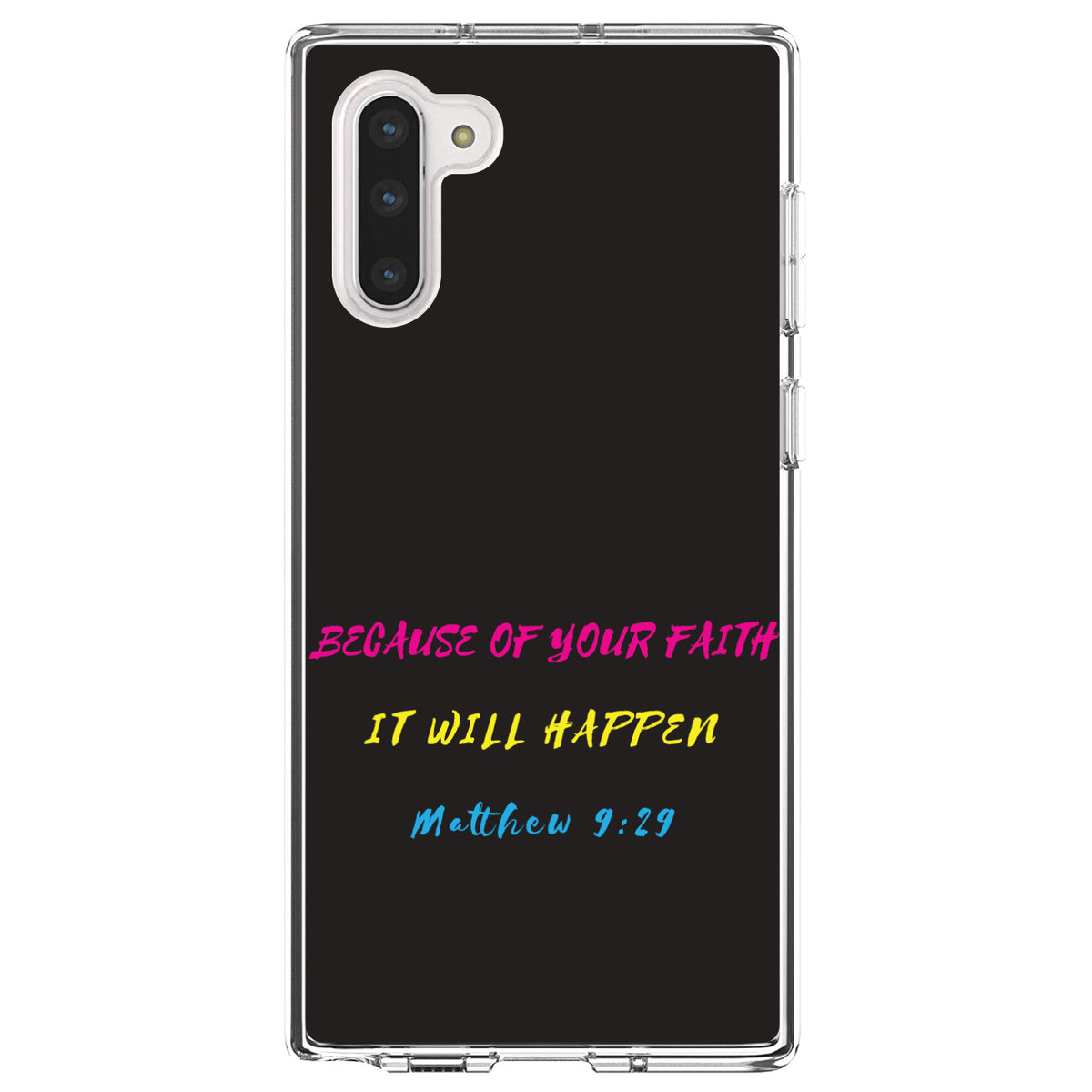 Matthew 9:29, Because of Your Faith, It Will Happen Clear Shockproof iPhone Case, view 9