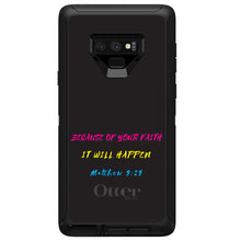 DistinctInk™ OtterBox Defender Series Case for Apple iPhone / Samsung Galaxy / Google Pixel - Matthew 9:29 - Because of Your Faith, It Will Happen