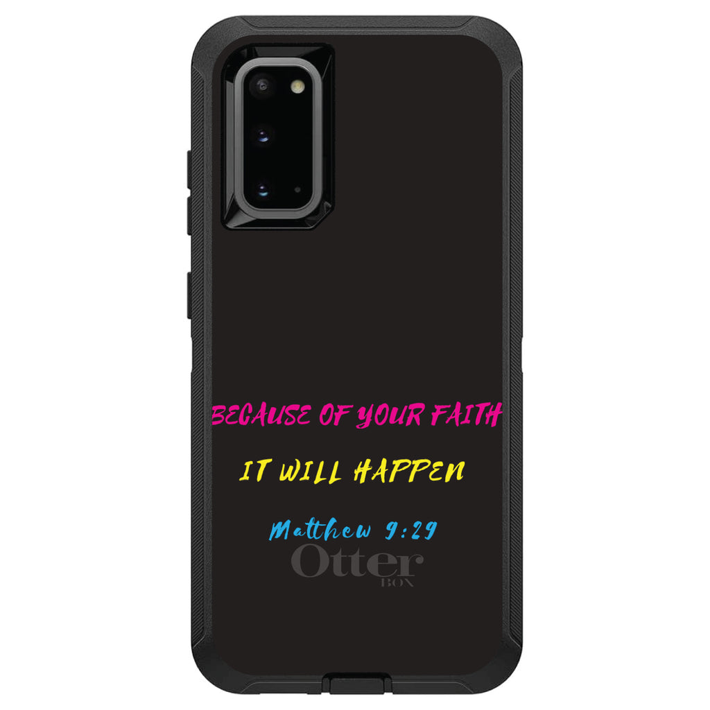 Matthew 9:29, Because of Your Faith, It Will Happen OtterBox Defender Case for iPhone & Galaxy, view 8
