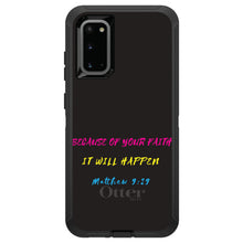 DistinctInk™ OtterBox Defender Series Case for Apple iPhone / Samsung Galaxy / Google Pixel - Matthew 9:29 - Because of Your Faith, It Will Happen