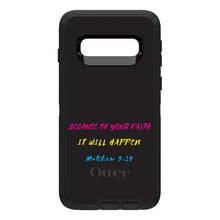 DistinctInk™ OtterBox Defender Series Case for Apple iPhone / Samsung Galaxy / Google Pixel - Matthew 9:29 - Because of Your Faith, It Will Happen