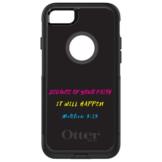 DistinctInk OtterBox Commuter Series Case for Apple iPhone or Samsung Galaxy - Matthew 9:29 - Because of Your Faith, It Will Happen