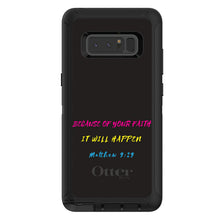 DistinctInk™ OtterBox Defender Series Case for Apple iPhone / Samsung Galaxy / Google Pixel - Matthew 9:29 - Because of Your Faith, It Will Happen