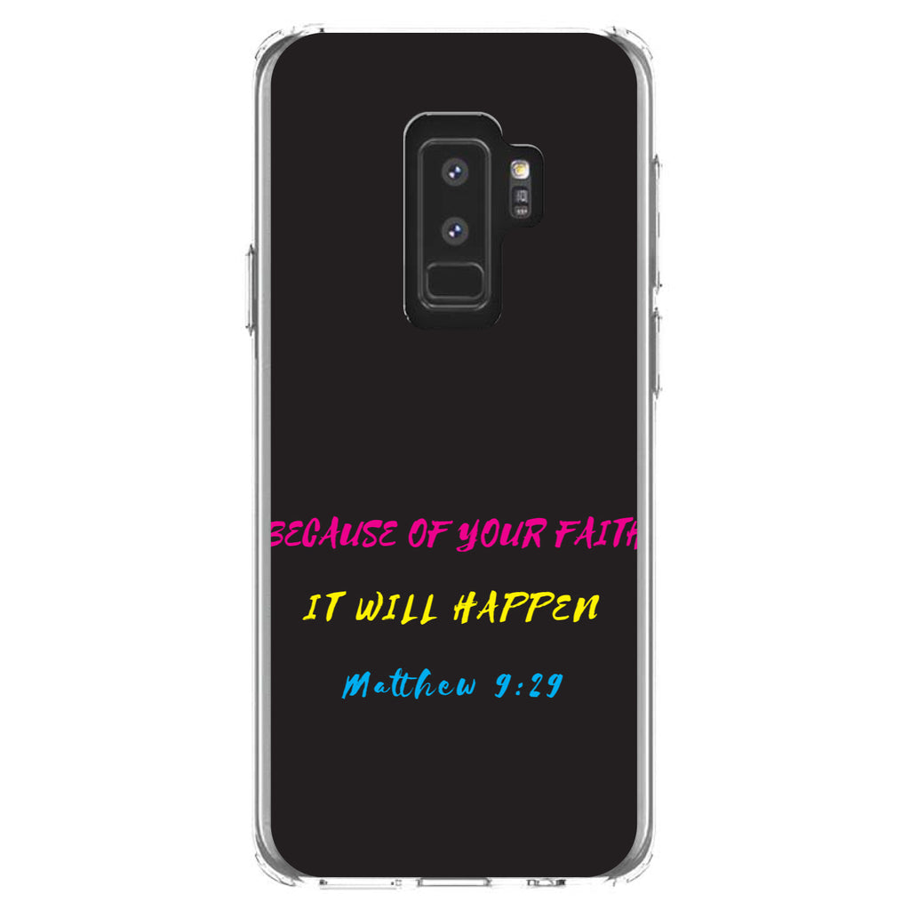 Matthew 9:29, Because of Your Faith, It Will Happen Clear Shockproof iPhone Case, view 20