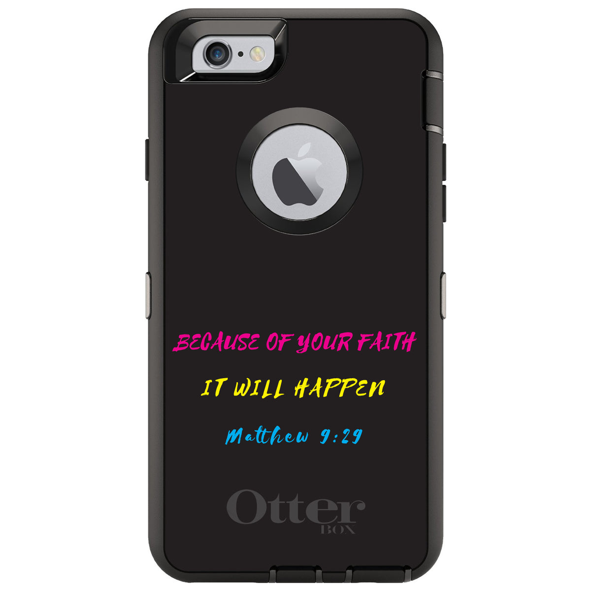 Matthew 9:29, Because of Your Faith, It Will Happen OtterBox Defender Case for iPhone & Galaxy, view 4
