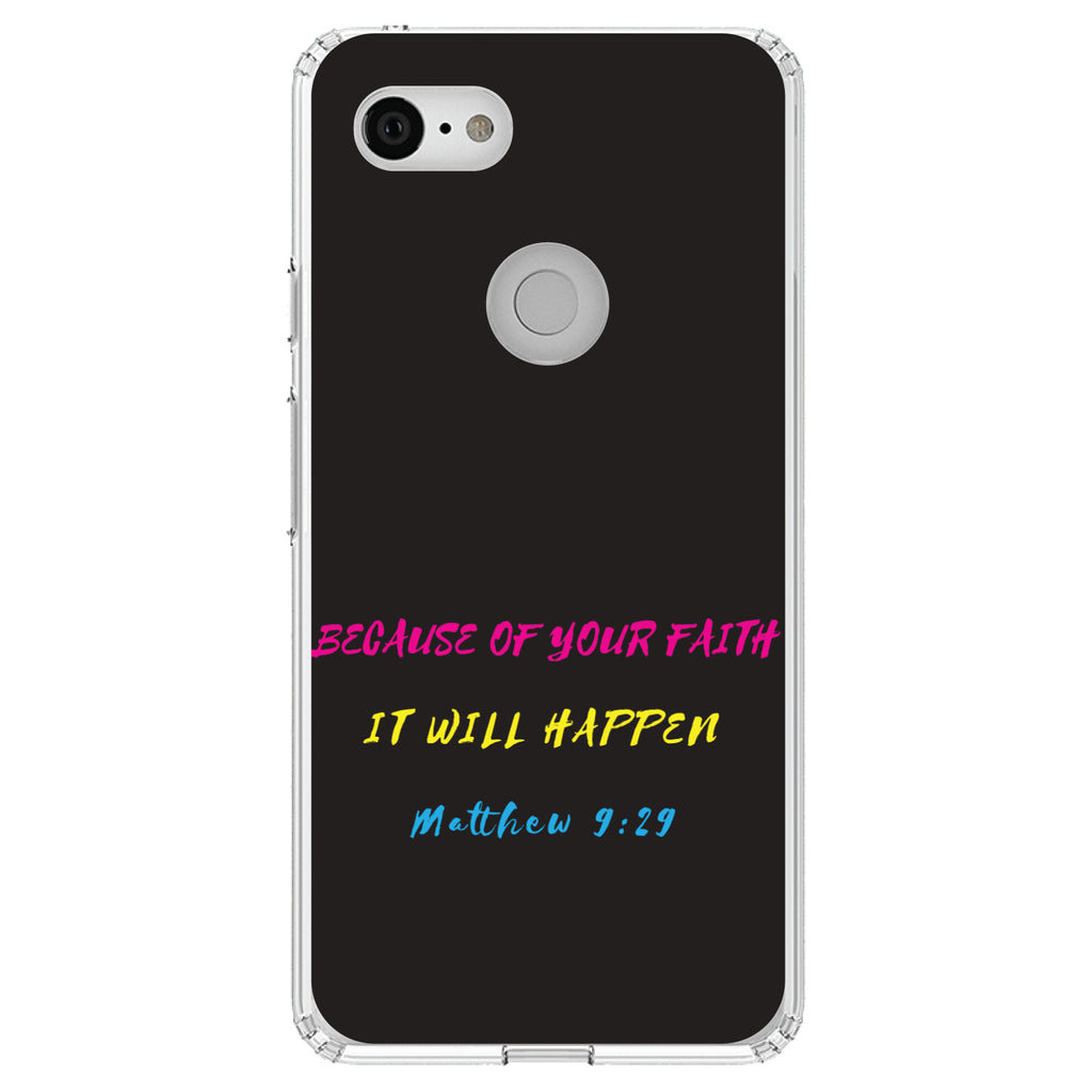 Matthew 9:29, Because of Your Faith, It Will Happen Clear Shockproof iPhone Case, view 22