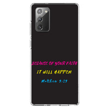 DistinctInk® Clear Shockproof Hybrid Case for Apple iPhone / Samsung Galaxy / Google Pixel - Matthew 9:29 - Because of Your Faith, It Will Happen
