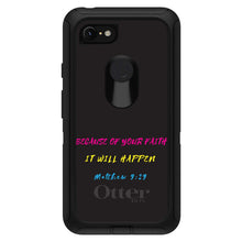 DistinctInk™ OtterBox Defender Series Case for Apple iPhone / Samsung Galaxy / Google Pixel - Matthew 9:29 - Because of Your Faith, It Will Happen