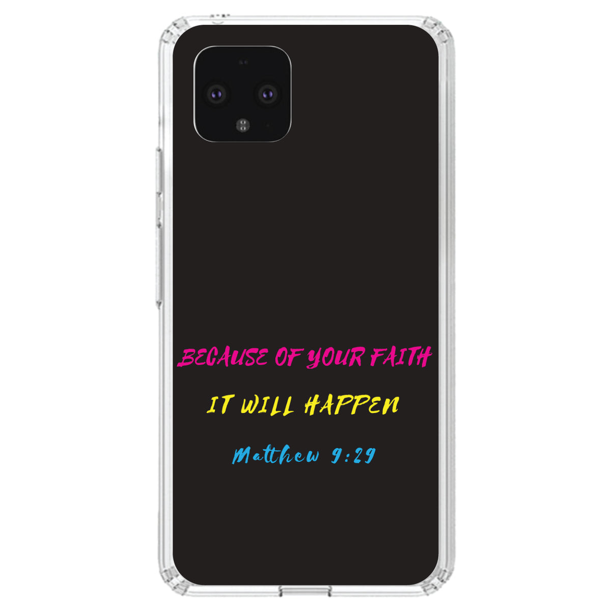 Matthew 9:29, Because of Your Faith, It Will Happen Clear Shockproof iPhone Case, view 23