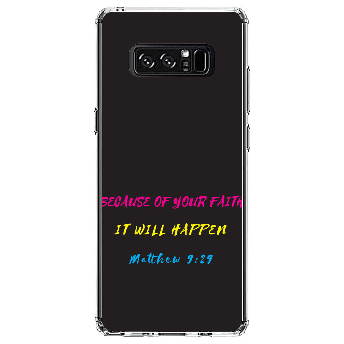 Matthew 9:29, Because of Your Faith, It Will Happen Clear Shockproof iPhone Case, view 12