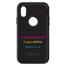 DistinctInk™ OtterBox Defender Series Case for Apple iPhone / Samsung Galaxy / Google Pixel - Matthew 9:29 - Because of Your Faith, It Will Happen