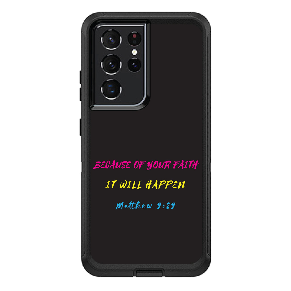Matthew 9:29, Because of Your Faith, It Will Happen OtterBox Defender Case for iPhone & Galaxy, view 7