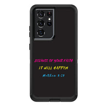 DistinctInk™ OtterBox Defender Series Case for Apple iPhone / Samsung Galaxy / Google Pixel - Matthew 9:29 - Because of Your Faith, It Will Happen