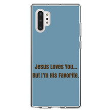 DistinctInk® Clear Shockproof Hybrid Case for Apple iPhone / Samsung Galaxy / Google Pixel - Jesus Loves You… But I'm His Favorite