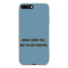 DistinctInk® Clear Shockproof Hybrid Case for Apple iPhone / Samsung Galaxy / Google Pixel - Jesus Loves You… But I'm His Favorite