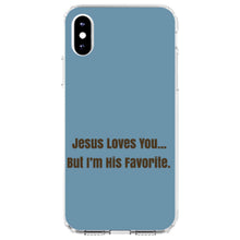 DistinctInk® Clear Shockproof Hybrid Case for Apple iPhone / Samsung Galaxy / Google Pixel - Jesus Loves You… But I'm His Favorite