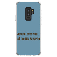 DistinctInk® Clear Shockproof Hybrid Case for Apple iPhone / Samsung Galaxy / Google Pixel - Jesus Loves You… But I'm His Favorite