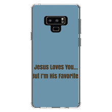 DistinctInk® Clear Shockproof Hybrid Case for Apple iPhone / Samsung Galaxy / Google Pixel - Jesus Loves You… But I'm His Favorite