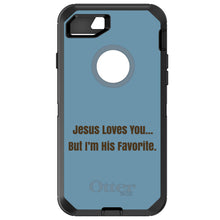 DistinctInk™ OtterBox Defender Series Case for Apple iPhone / Samsung Galaxy / Google Pixel - Jesus Loves You… But I'm His Favorite