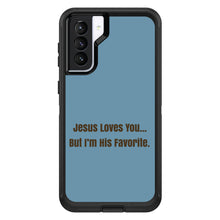 DistinctInk™ OtterBox Defender Series Case for Apple iPhone / Samsung Galaxy / Google Pixel - Jesus Loves You… But I'm His Favorite