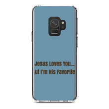 DistinctInk® Clear Shockproof Hybrid Case for Apple iPhone / Samsung Galaxy / Google Pixel - Jesus Loves You… But I'm His Favorite