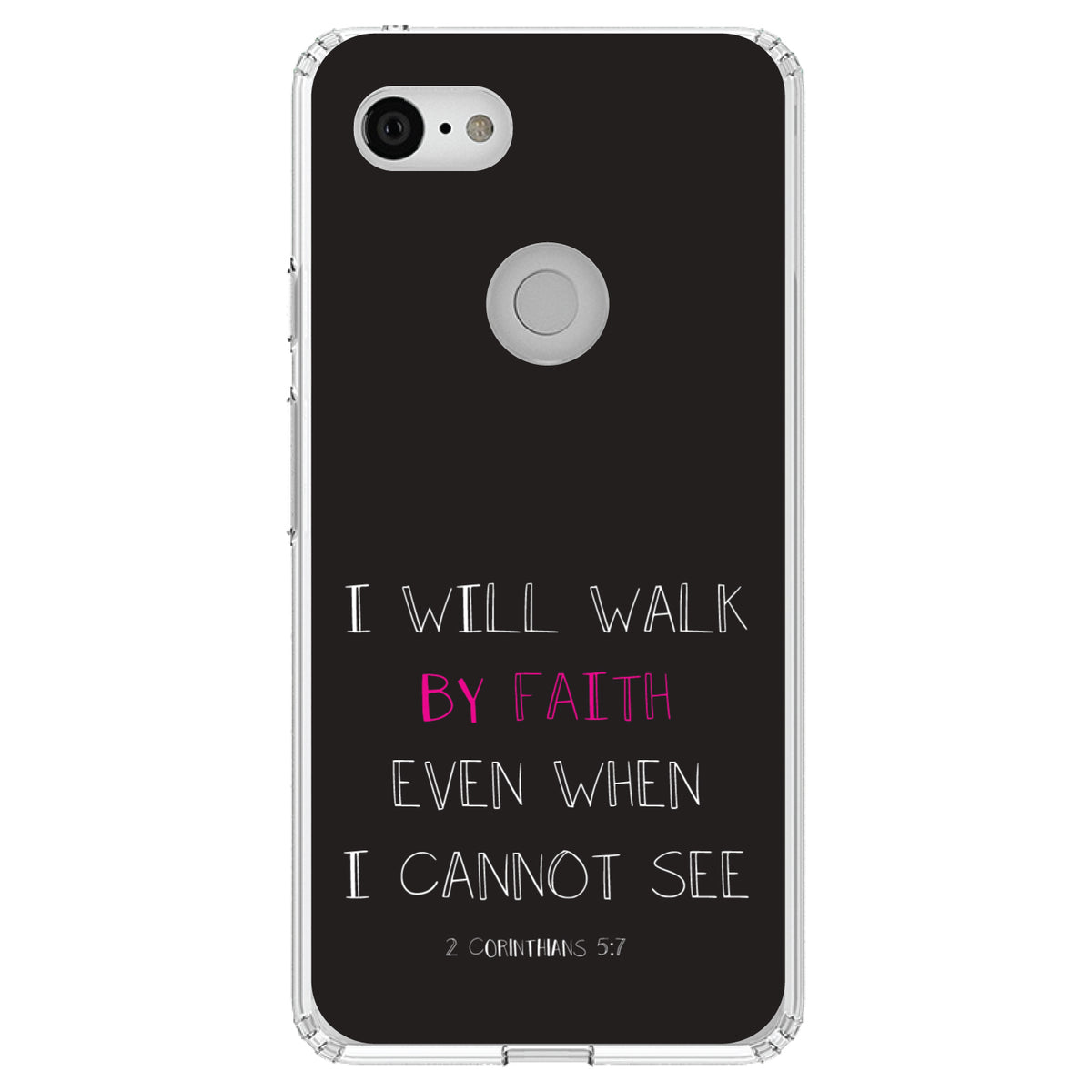 2 Corinthians 5:7, I Will Walk By Faith Even When I Cannot See Clear Shockproof iPhone Case, view 22
