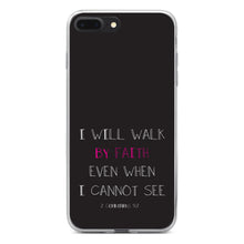 DistinctInk® Clear Shockproof Hybrid Case for Apple iPhone / Samsung Galaxy / Google Pixel - 2 Corinthians 5:7 - I Will Walk By Faith Even When I Cannot See