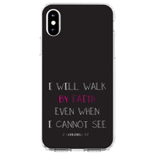 DistinctInk® Clear Shockproof Hybrid Case for Apple iPhone / Samsung Galaxy / Google Pixel - 2 Corinthians 5:7 - I Will Walk By Faith Even When I Cannot See