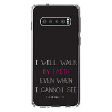 DistinctInk® Clear Shockproof Hybrid Case for Apple iPhone / Samsung Galaxy / Google Pixel - 2 Corinthians 5:7 - I Will Walk By Faith Even When I Cannot See