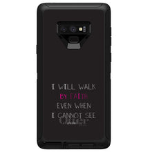 DistinctInk™ OtterBox Defender Series Case for Apple iPhone / Samsung Galaxy / Google Pixel - 2 Corinthians 5:7 - I Will Walk By Faith Even When I Cannot See