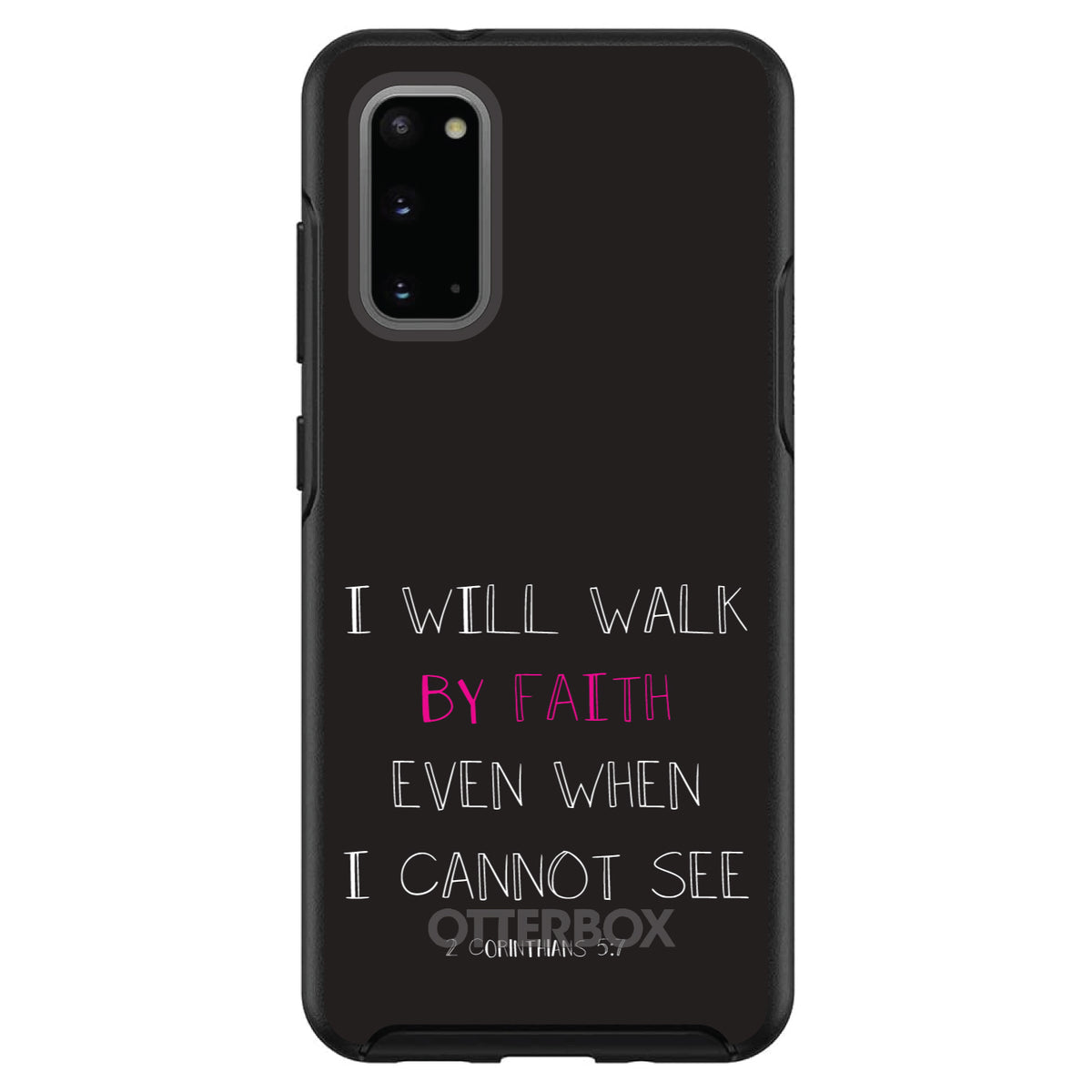 2 Corinthians 5:7, I Will Walk By Faith Even When I Cannot See OtterBox Symmetry Case for iPhone & Galaxy, view 5