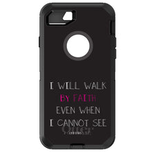 DistinctInk™ OtterBox Defender Series Case for Apple iPhone / Samsung Galaxy / Google Pixel - 2 Corinthians 5:7 - I Will Walk By Faith Even When I Cannot See