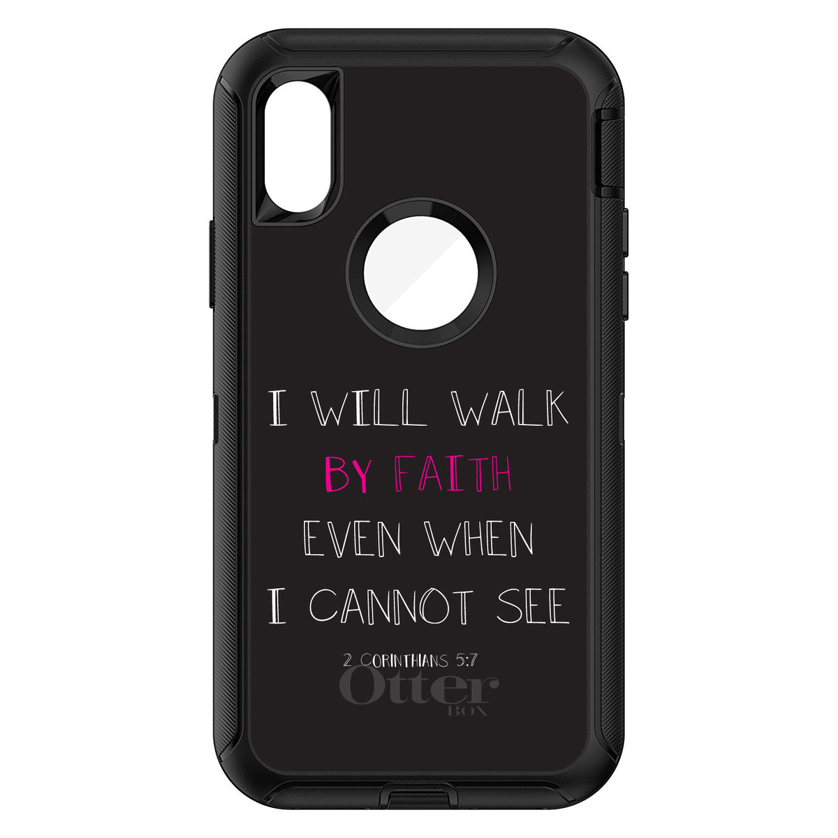 2 Corinthians 5:7, I Will Walk By Faith Even When I Cannot See OtterBox Defender Case for iPhone & Galaxy, view 3