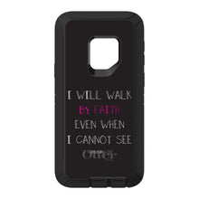 DistinctInk™ OtterBox Defender Series Case for Apple iPhone / Samsung Galaxy / Google Pixel - 2 Corinthians 5:7 - I Will Walk By Faith Even When I Cannot See