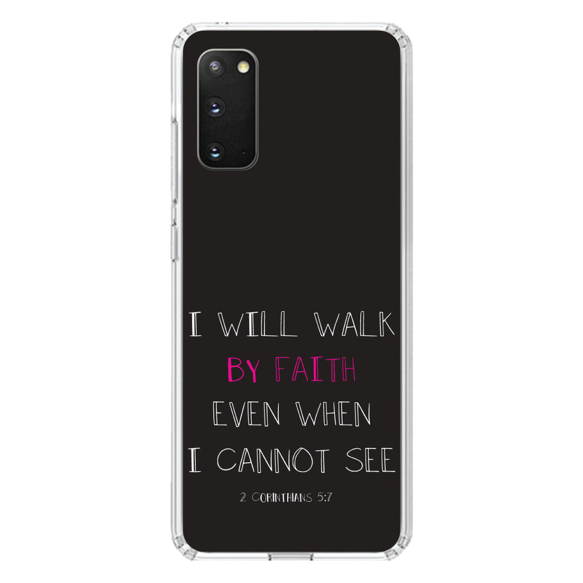 2 Corinthians 5:7, I Will Walk By Faith Even When I Cannot See Clear Shockproof iPhone Case, view 14