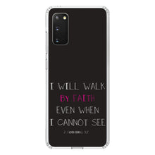 DistinctInk® Clear Shockproof Hybrid Case for Apple iPhone / Samsung Galaxy / Google Pixel - 2 Corinthians 5:7 - I Will Walk By Faith Even When I Cannot See
