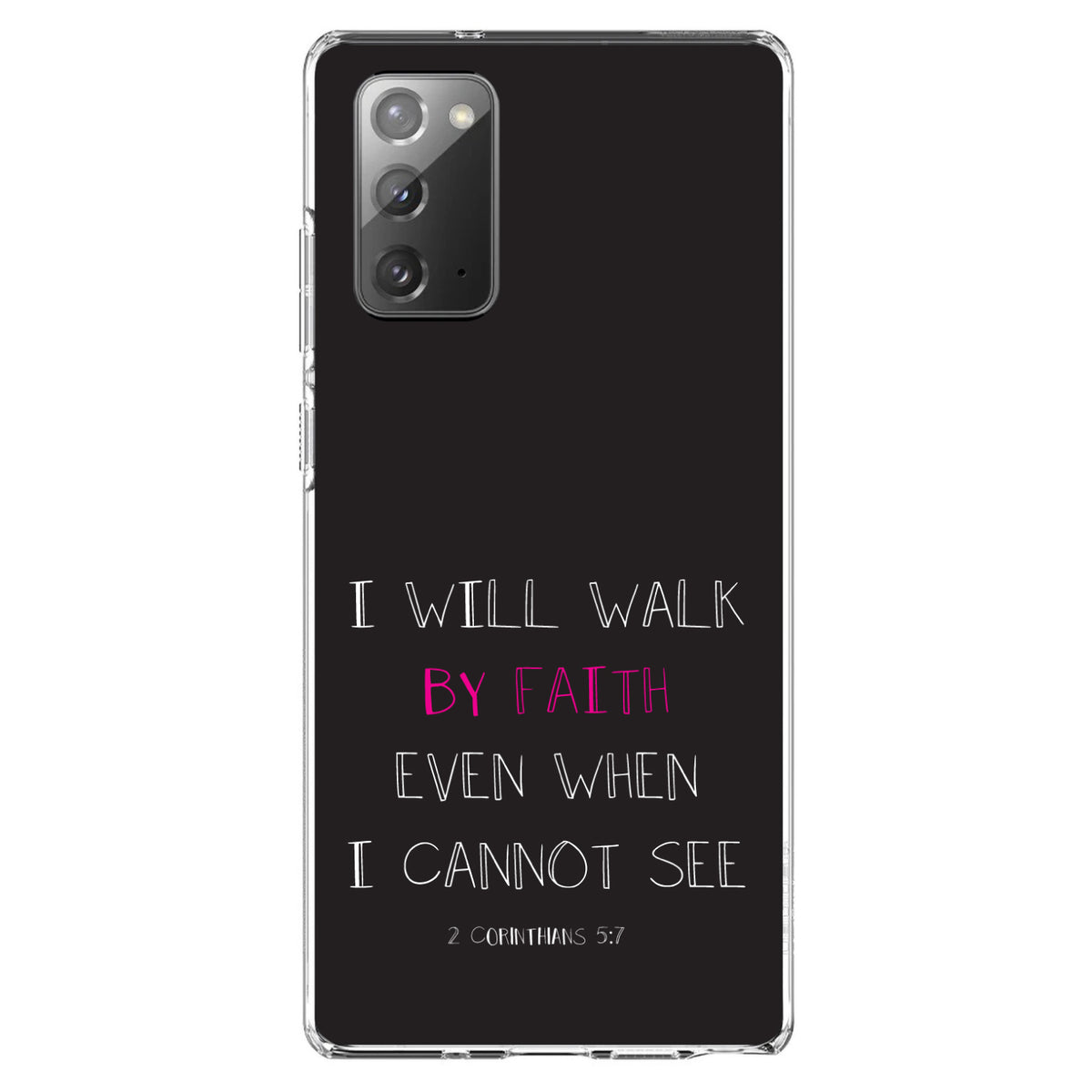 2 Corinthians 5:7, I Will Walk By Faith Even When I Cannot See Clear Shockproof iPhone Case, view 7