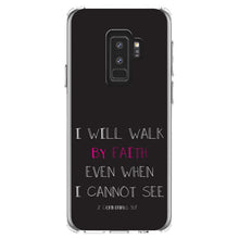 DistinctInk® Clear Shockproof Hybrid Case for Apple iPhone / Samsung Galaxy / Google Pixel - 2 Corinthians 5:7 - I Will Walk By Faith Even When I Cannot See
