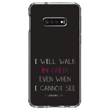 DistinctInk® Clear Shockproof Hybrid Case for Apple iPhone / Samsung Galaxy / Google Pixel - 2 Corinthians 5:7 - I Will Walk By Faith Even When I Cannot See