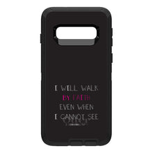 DistinctInk™ OtterBox Defender Series Case for Apple iPhone / Samsung Galaxy / Google Pixel - 2 Corinthians 5:7 - I Will Walk By Faith Even When I Cannot See