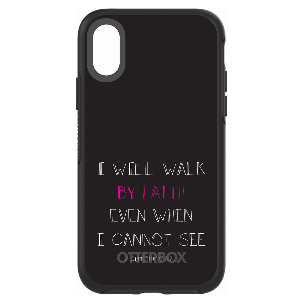 2 Corinthians 5:7, I Will Walk By Faith Even When I Cannot See OtterBox Symmetry Case for iPhone & Galaxy, view 4