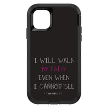 DistinctInk™ OtterBox Defender Series Case for Apple iPhone / Samsung Galaxy / Google Pixel - 2 Corinthians 5:7 - I Will Walk By Faith Even When I Cannot See