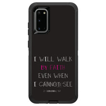 DistinctInk™ OtterBox Defender Series Case for Apple iPhone / Samsung Galaxy / Google Pixel - 2 Corinthians 5:7 - I Will Walk By Faith Even When I Cannot See